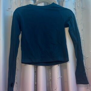 Long-Sleeve Women's Crew Neck Top in Teal